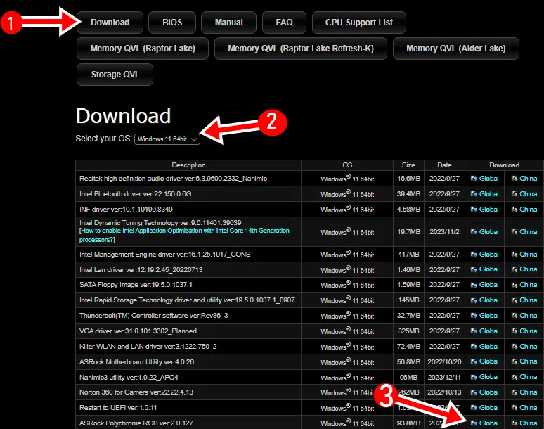 Step by step tutorial to Download ASRock Polychrome Sync